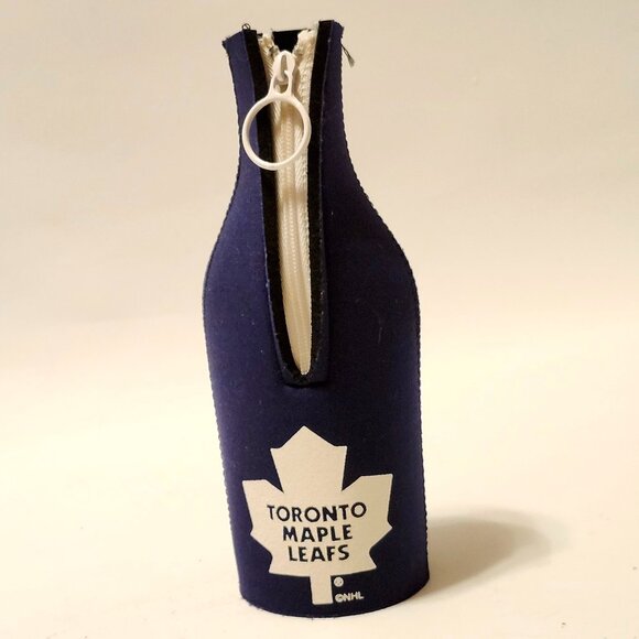 TORONTO Maple Leafs Beer Bottle Drink Koozie 1/4 Zip NHL Navy Koozie - Picture 1 of 5